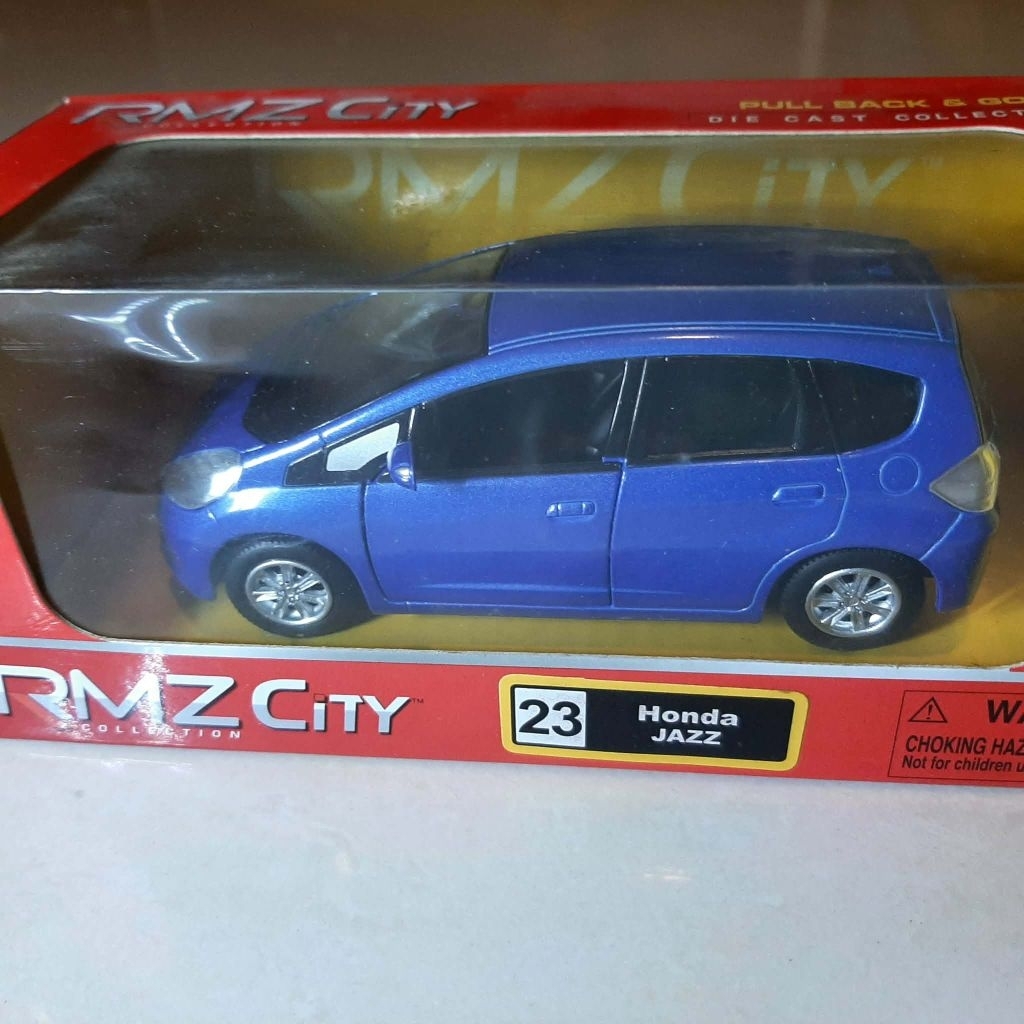 RMZ City, Honda Jazz biru metalik skala 1/36, Nos masih dus segel, rare, ada minus minor