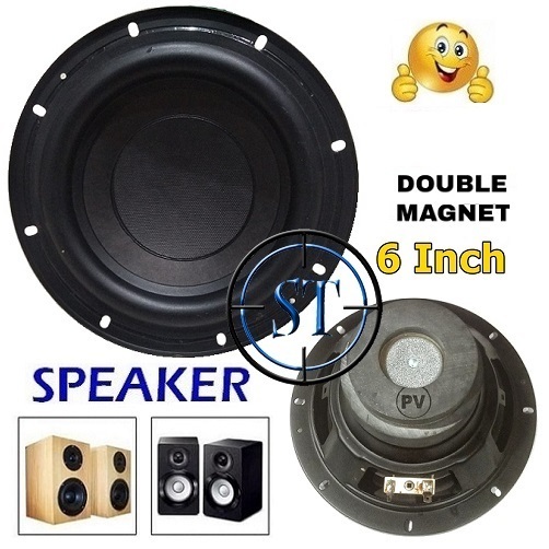 Speaker Subwoofer HiFi 6 Inch 200W 4 Ohm Audio Musik Home Teather 6inch 4R 200Watt Double Magnet