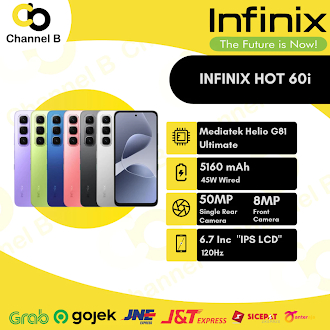 [SALE] Infinix Hot 60i 4G NFC Smartphone Android ( Ram 6GB + Rom 128GB ) Garansi Resmi