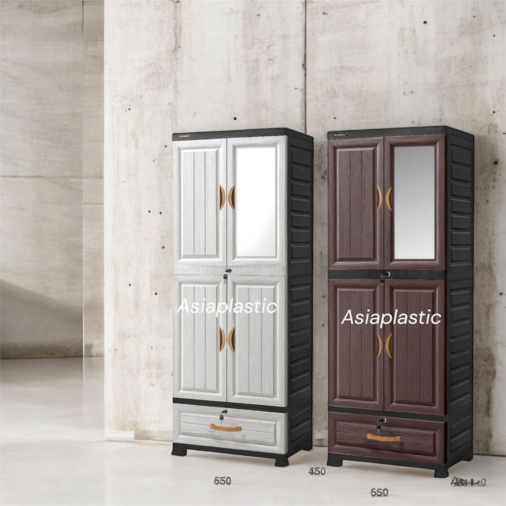 Lemari plastik napolly CABRO-277D.RGC PUMA DAN MILO lemari plastik napolly gantung jumbo kaca