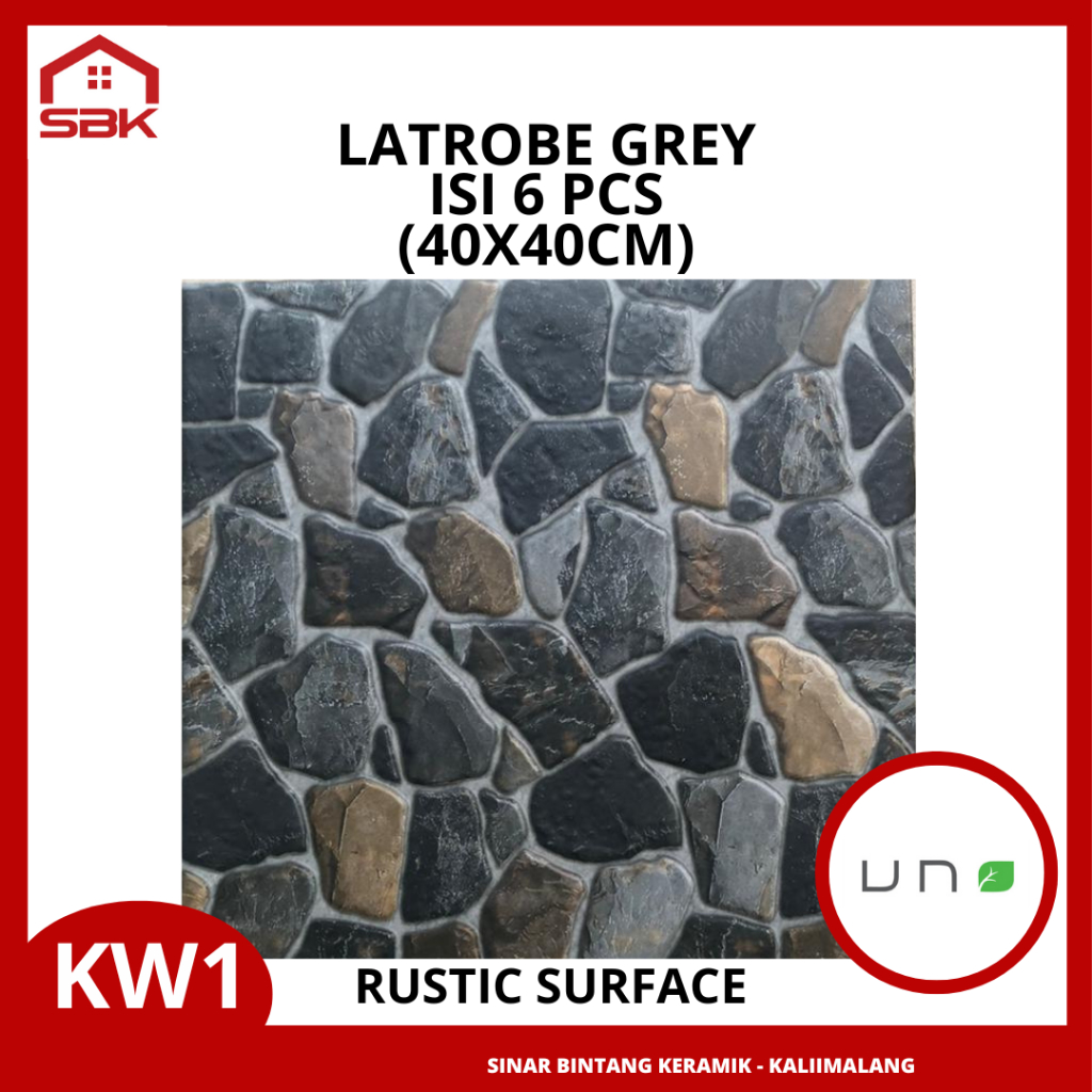 Keramik Lantai Teras 40x40 Latrobe Grey Uno