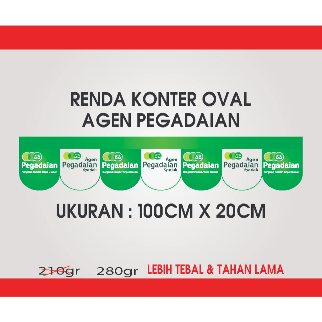 SPANDUK RENDA HIASAN PEGADAIAN OVAL