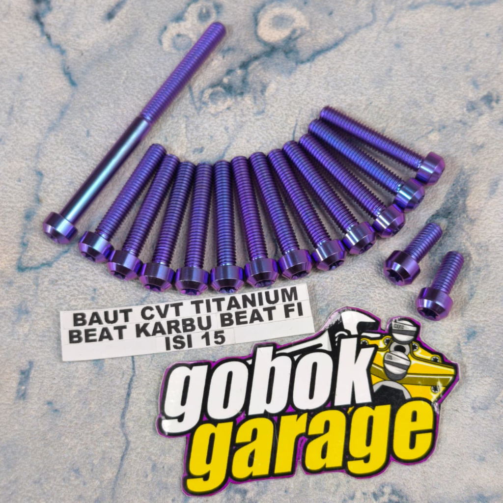 Baut cvt titanium beat karbu / baut titanium cvt beat f1 / baut cvt titanium vario lama 110cc Isi 15