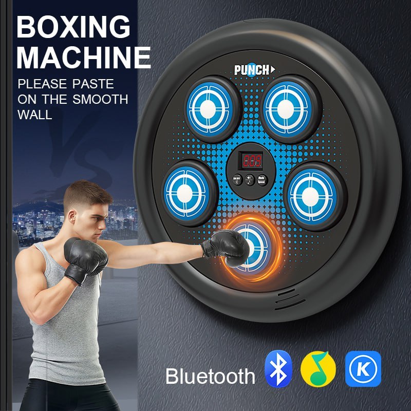 [Hero] Mainan Mesin Tinju Bluetooth Musik & Lampu Baterai Charge - Music Boxing Machine Bluetooth