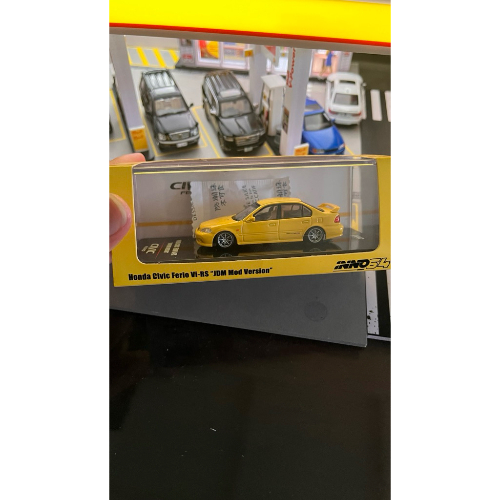 Inno64 Civic Ferio Jdm Mod Version kuning diecast 64