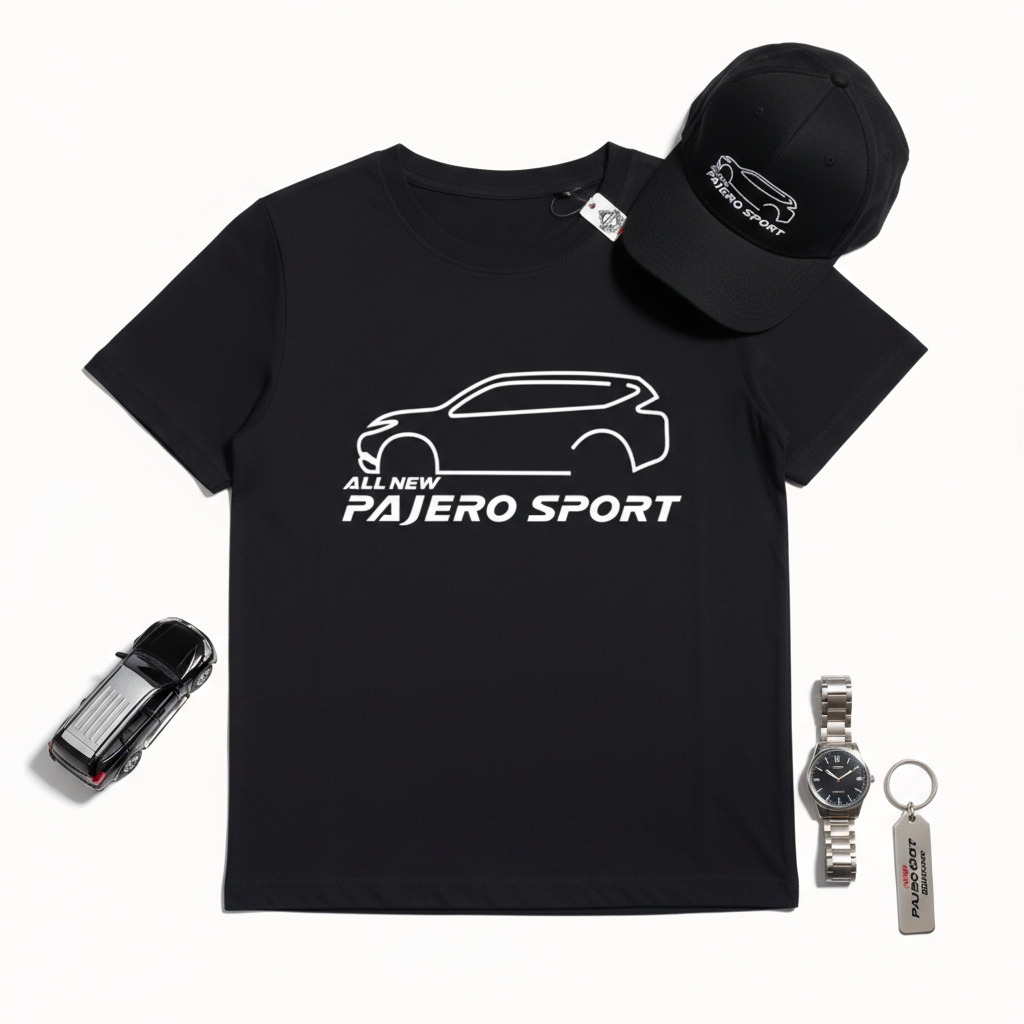 KARIMAKE Kaos Baju Anak All New Pajero Sport Siluet Minimalis Tshirt Otomotif SUV Hologram