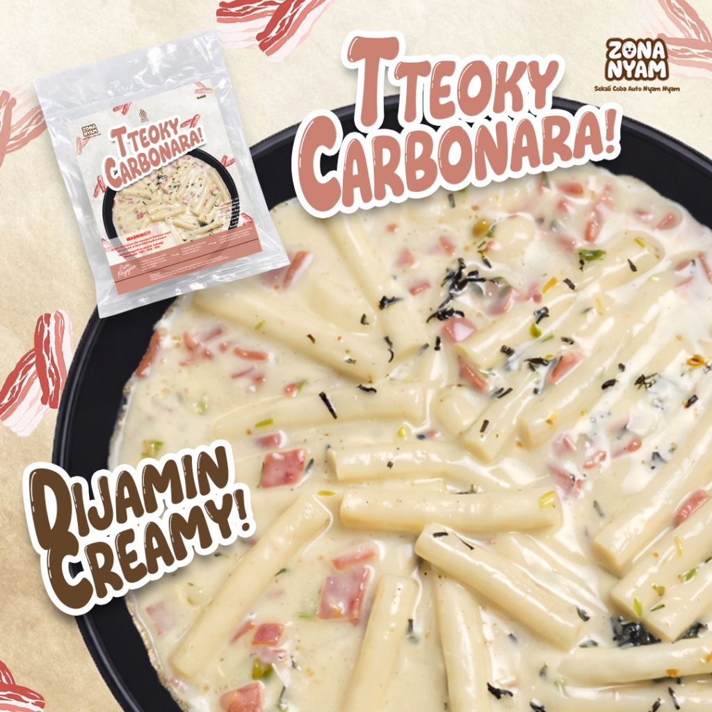 ZonaNyam - Tteokbokki Carbonara - Topokki Rose Keju - Topokki Rose Keju Cheese - Gochujang Makanan I