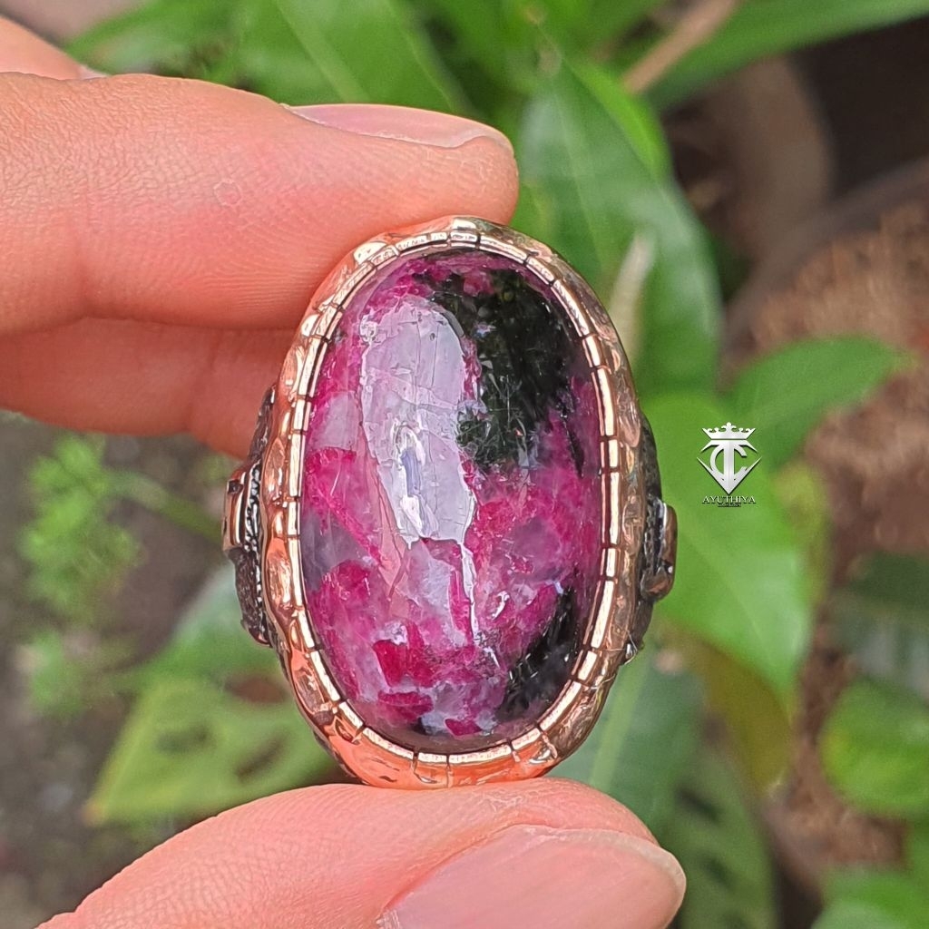 RARE GEMS Natural Anyolite with Ruby No Heat Tanzania 40.32 Ct CGL Memo