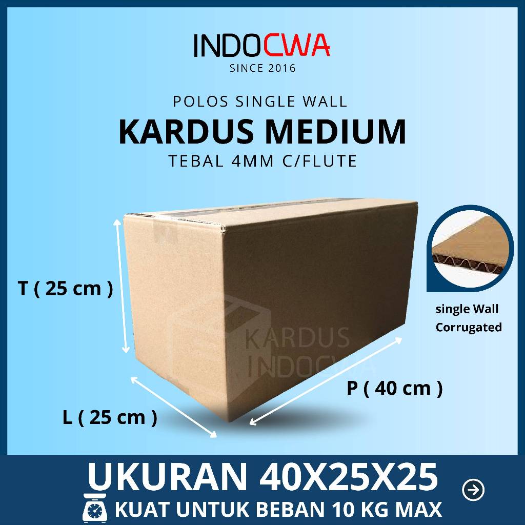 Kardus box karton polos packing 40x25x25