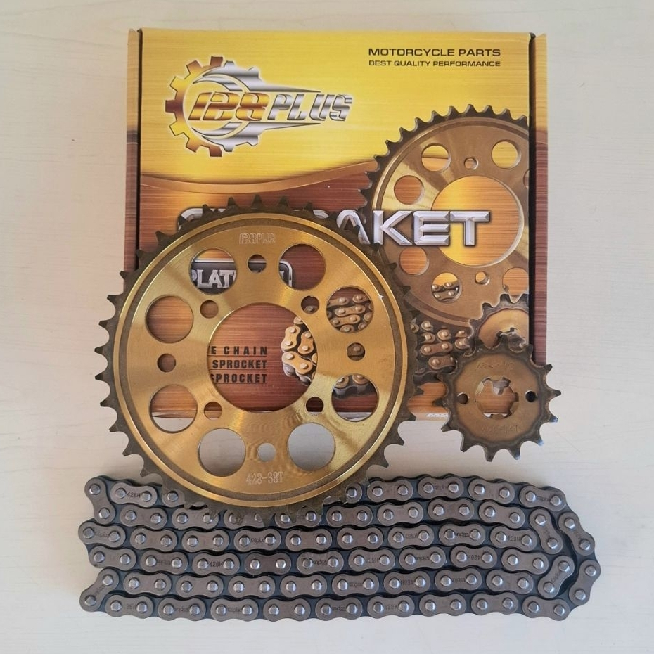 Gear Set Satria FU Injeksi Facelift Satria FU 150 New - Gear Paket Gir Set + Rantai (14 T 38 T / 428