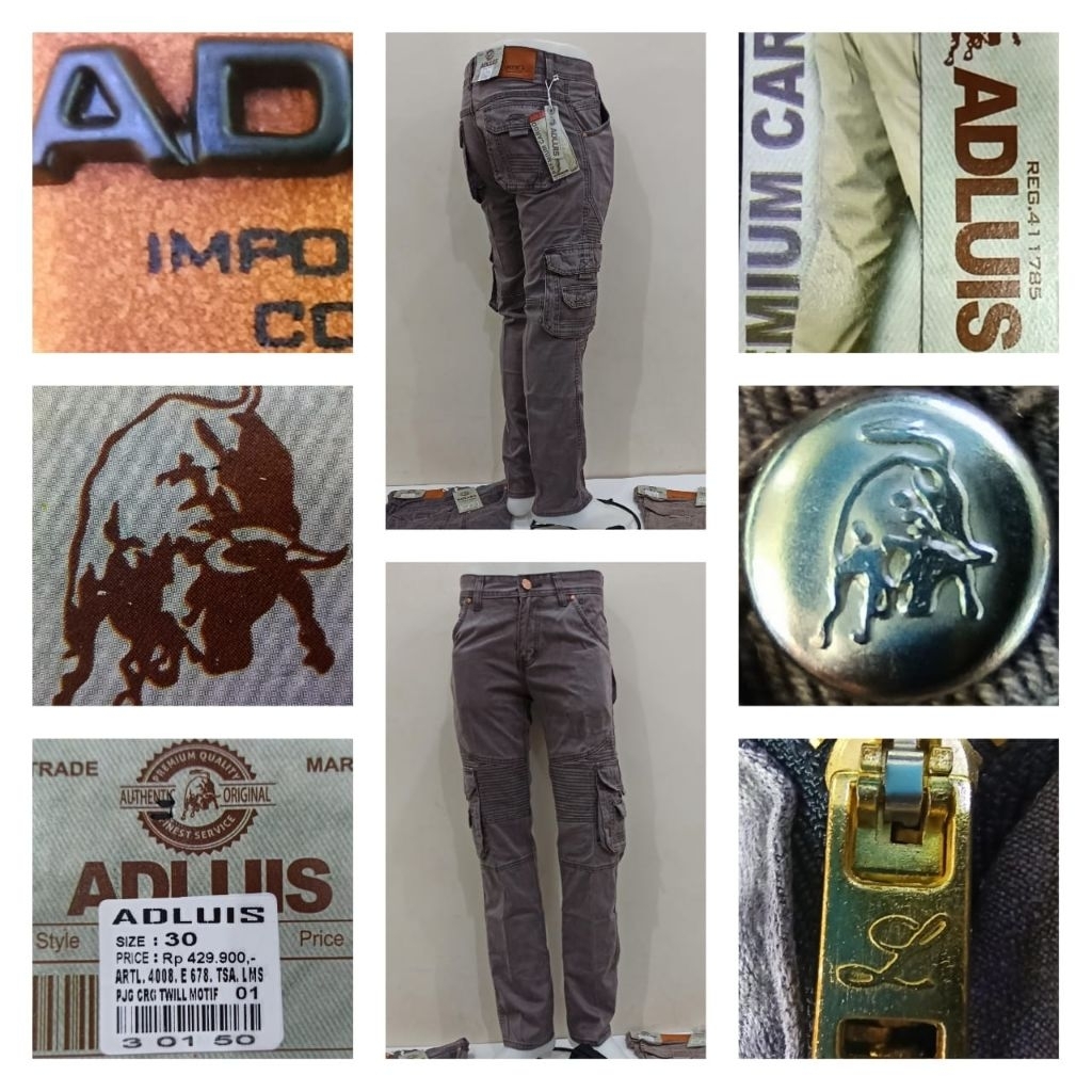 celana panjang kantong samping cargo adluis(100%original)