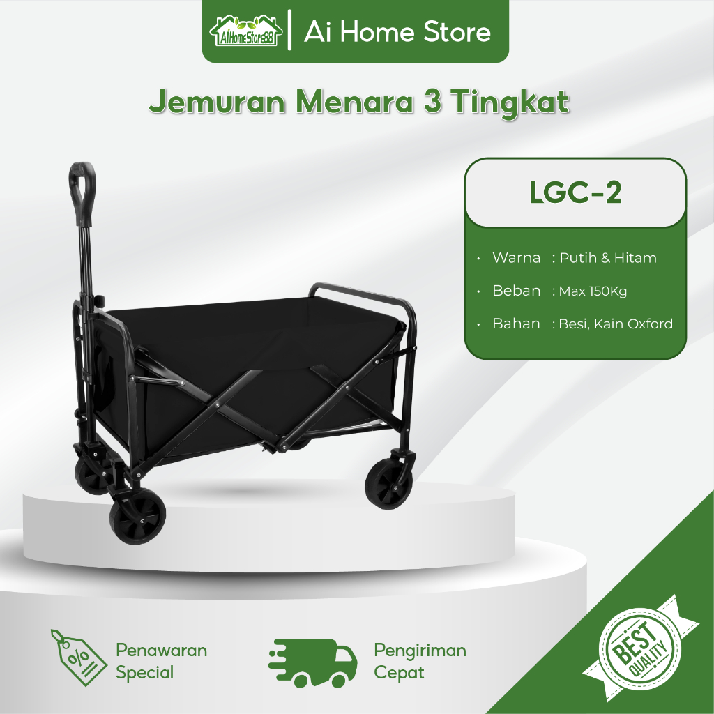 Troli Barang Keranjang Belanja Brake Troli Piknik Besar Roda Besar Trolly Camping