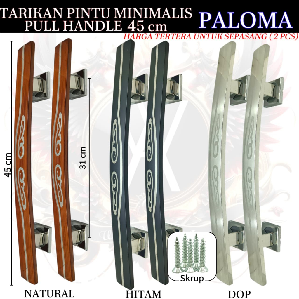 Pull Handle/Tarikan pintu minimalis 45 Cm PALOMA-pintu kupu tarung