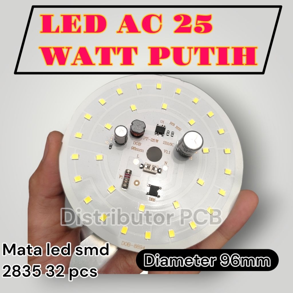 Mata LED AC 25 Watt putih Dob Diameter 96mm (Distributor PCB)
