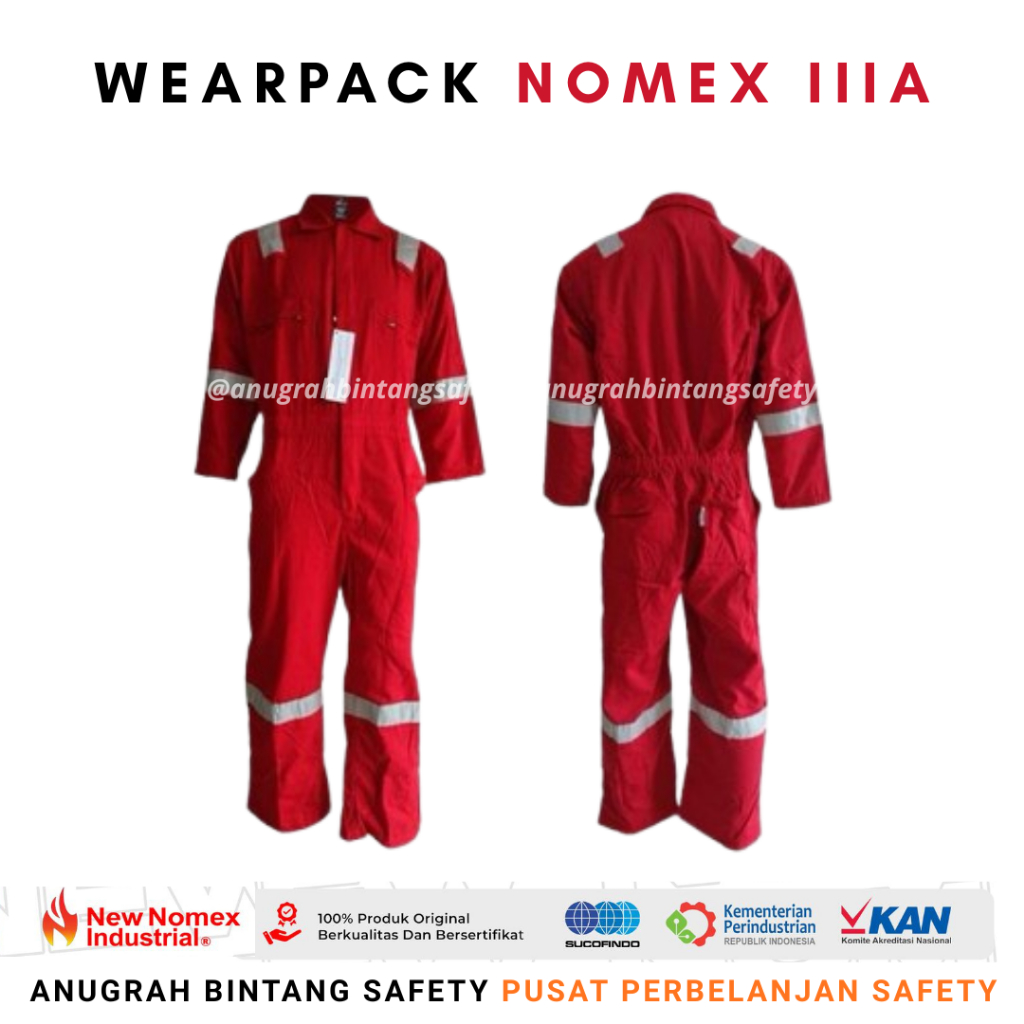 Wearpack Coverall New Nomex IIIA Warna Merah - New Nomex Industrial