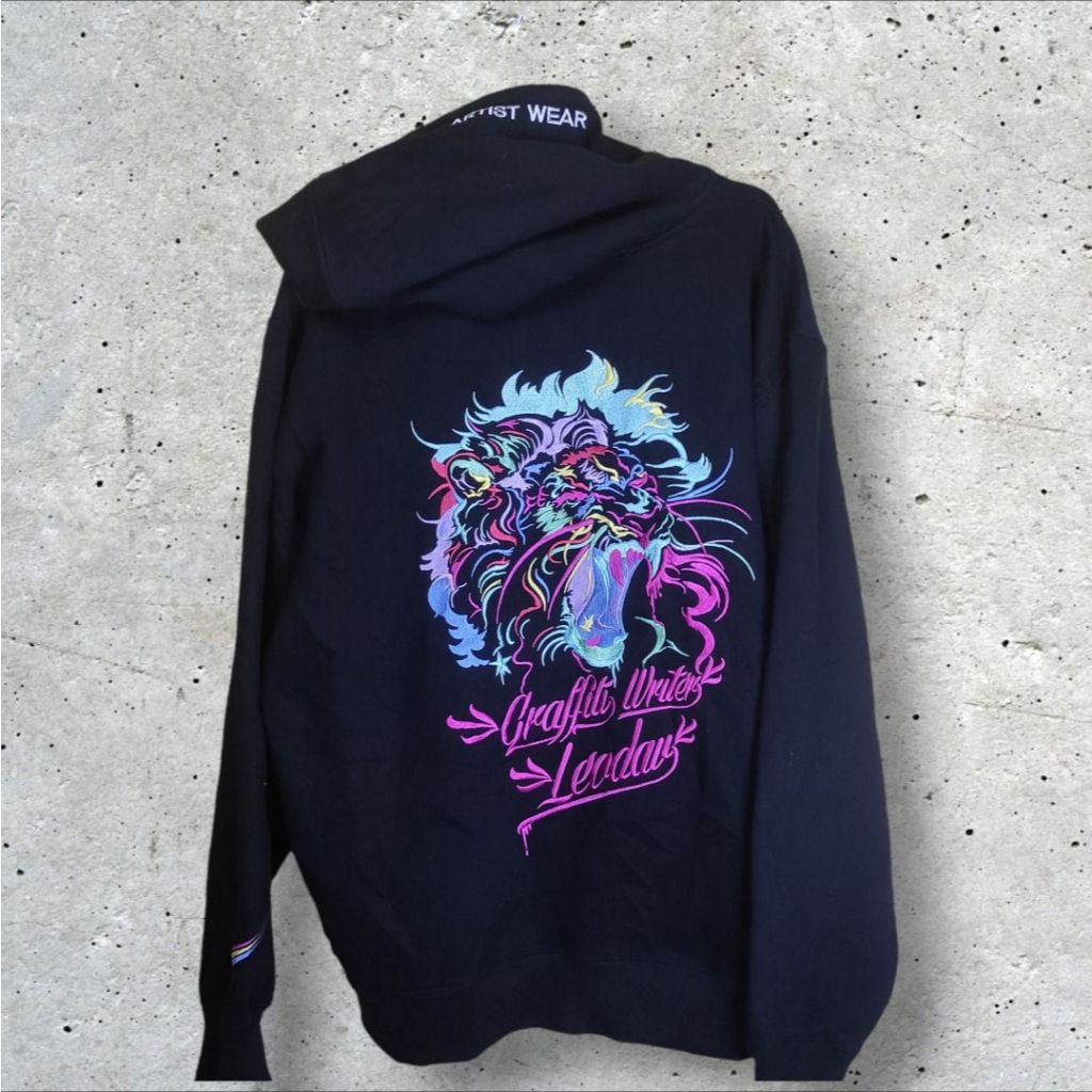 Artist Wear x Leodav Hoodie Pullover sukajan full embroidered size XL - XXL