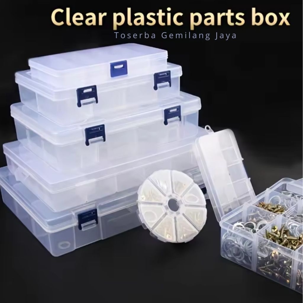 Toserba Gemilang Jaya _  Kotak Plastik Sekat Transparan | Box Plastik Sekat Transparan | Kotak Penyi