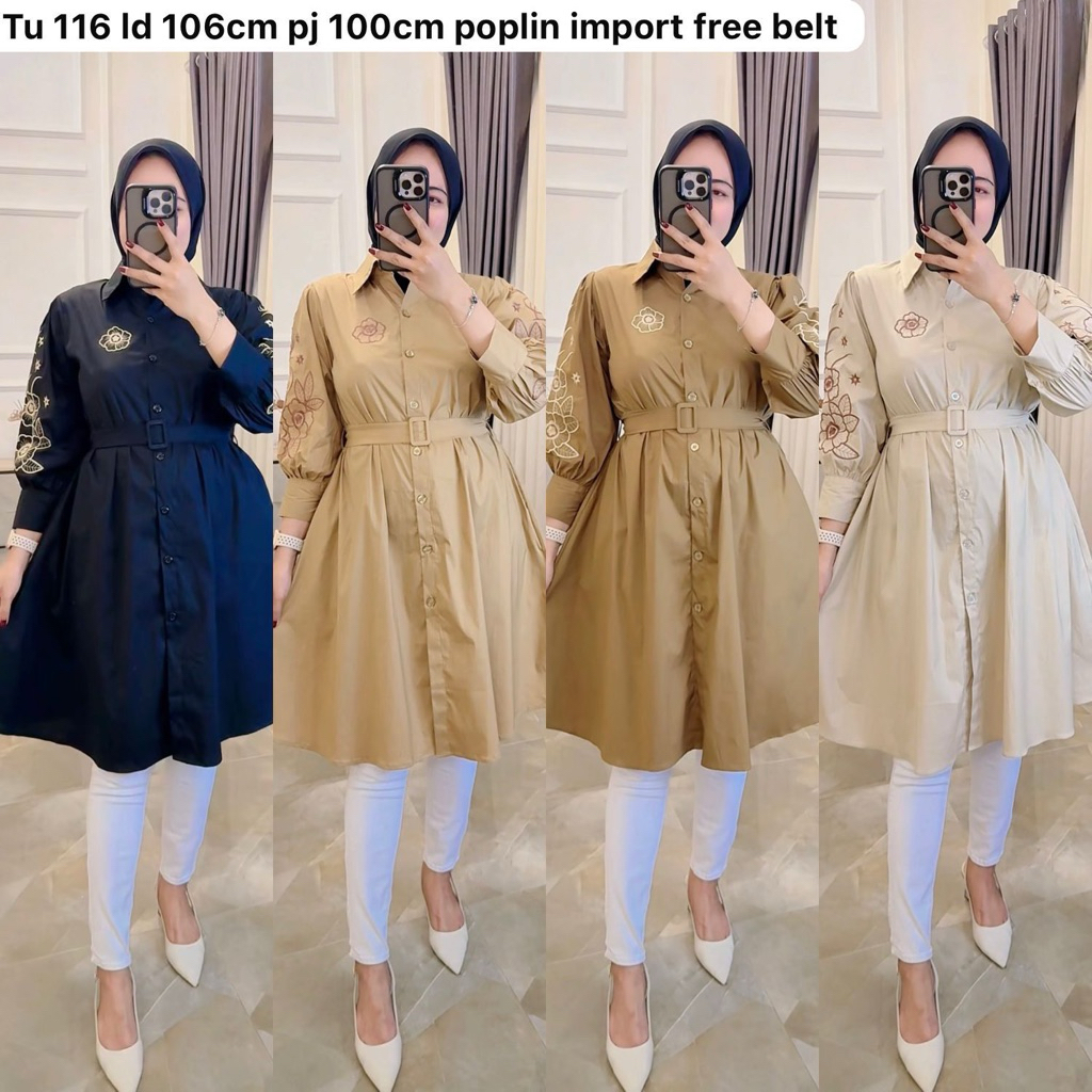 tunik floella import//tunik bordir katun///pakaianwanitasby