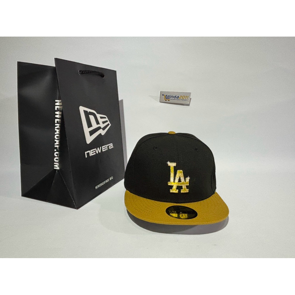 Topi NEW ERA 59Fifty Metallic Gold Logo Los Angeles Dodgers FITTED Original