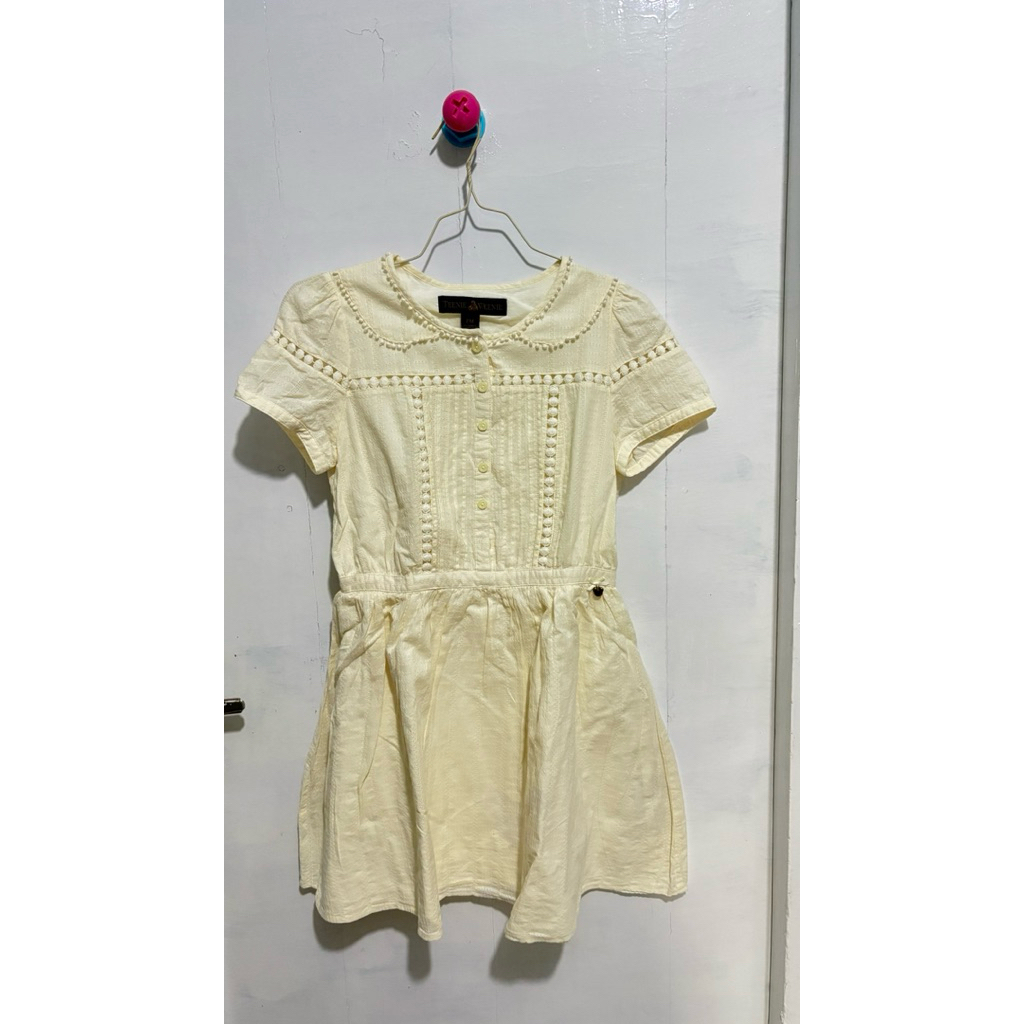 Dress anak bordir soft yellow Teenie Weenie