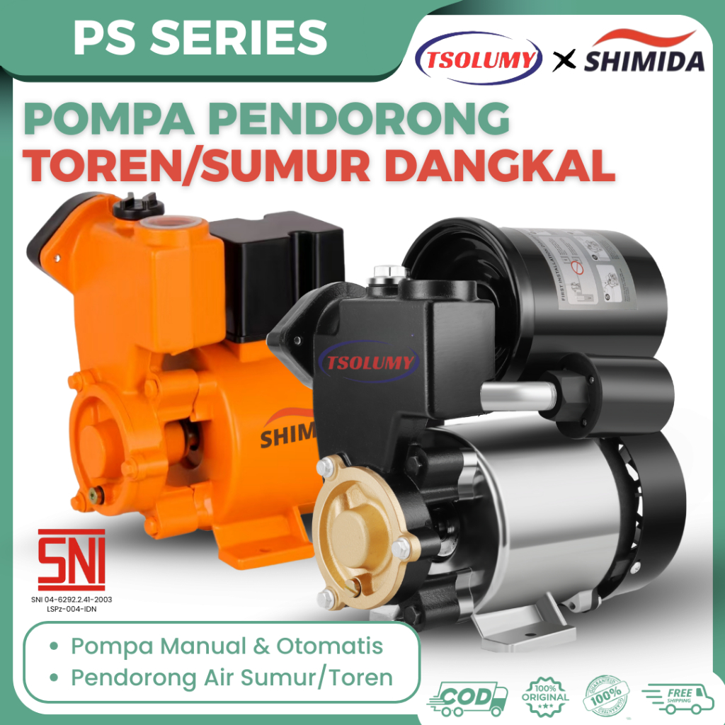 Tsolumy x Shimida Pompa Booster Toren Pompa Penguat Tekanan Air Pompa Penguat Arus Debit Air Sumur T