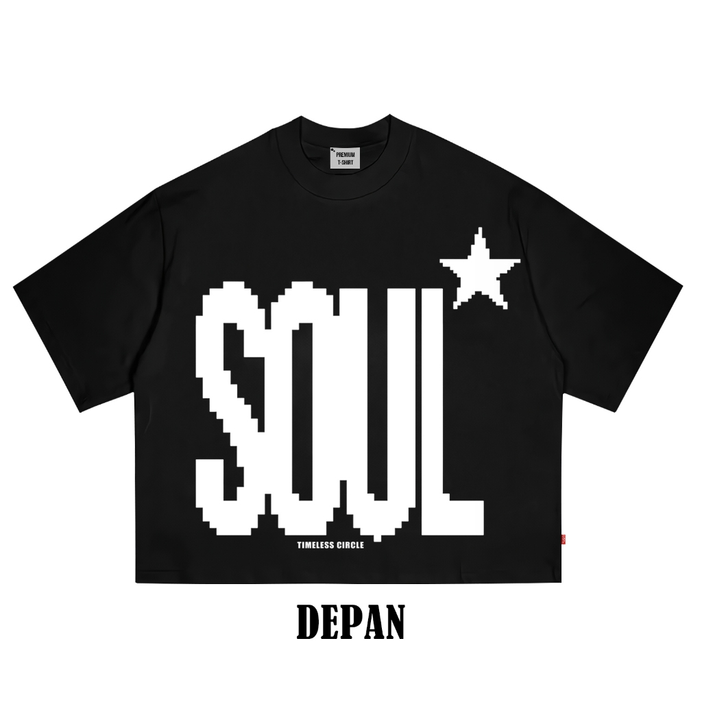 T-Shirt | Boxy Fit | Soul | Black | Timeless Circle | Cotton 24s
