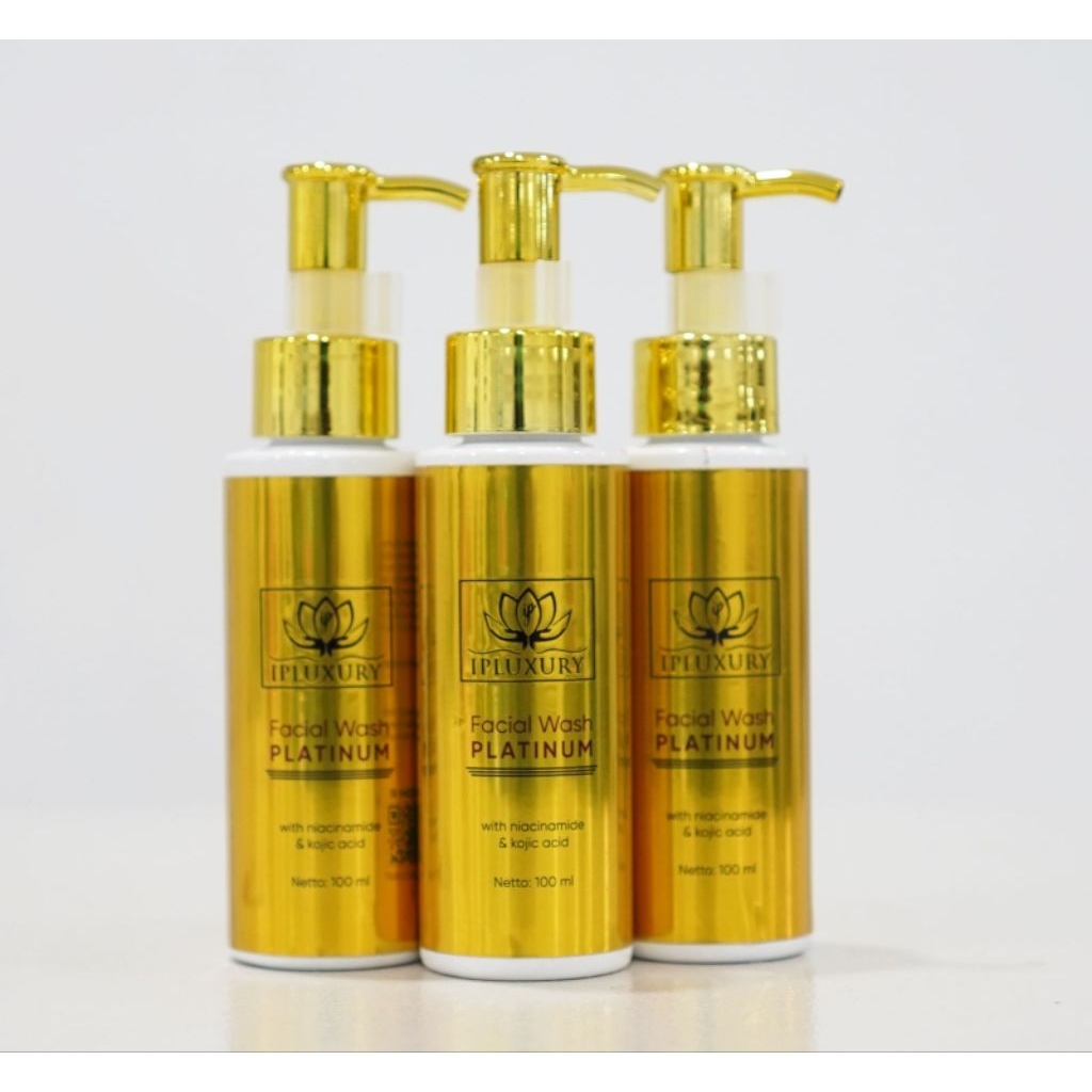 Facial wash PLATINUM IPLUXURY NEW BPOM untuk kulit wajah ber FLEK, ACNE, BRUNTUSAN,ANTI ACNE, GLOWIN