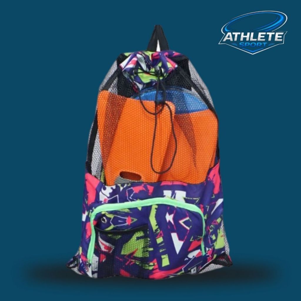 ATLAN Tas Sport Renang Jaring Motif Abstract Purple