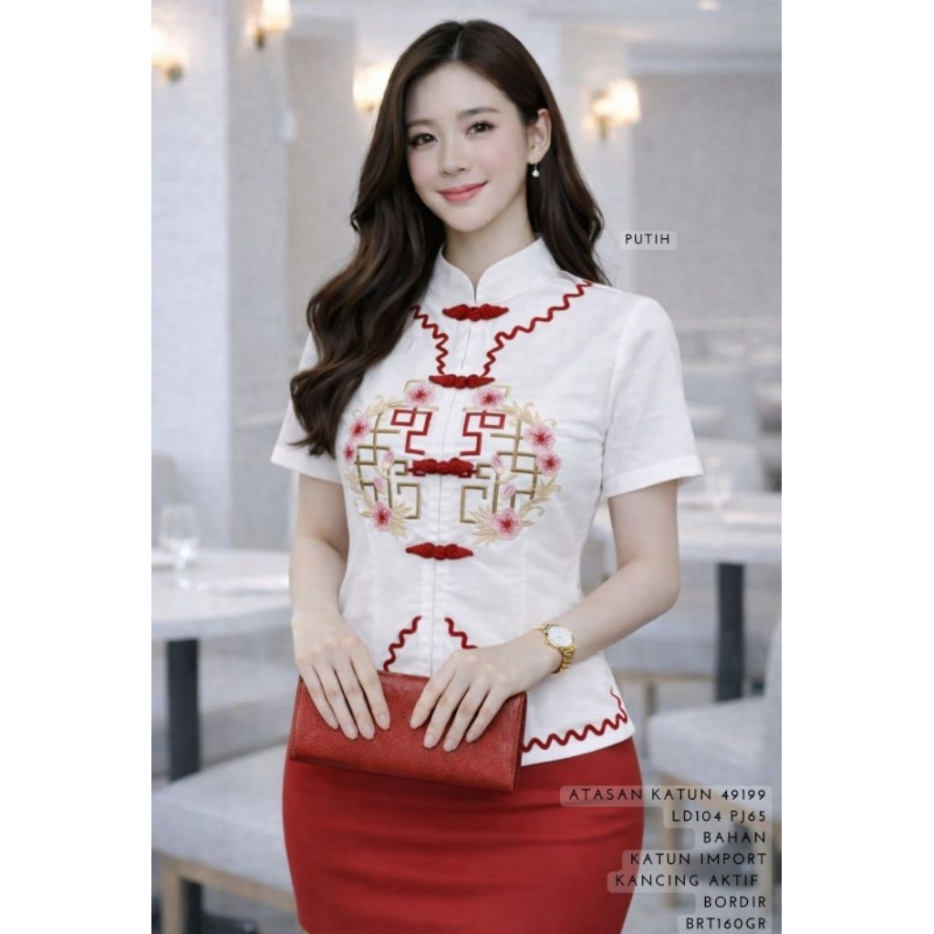 WAJIB TANYA STOCK DULU blouse Imlek atasan merah atasan Shanghai atasan sincia baju imlek baju Shang