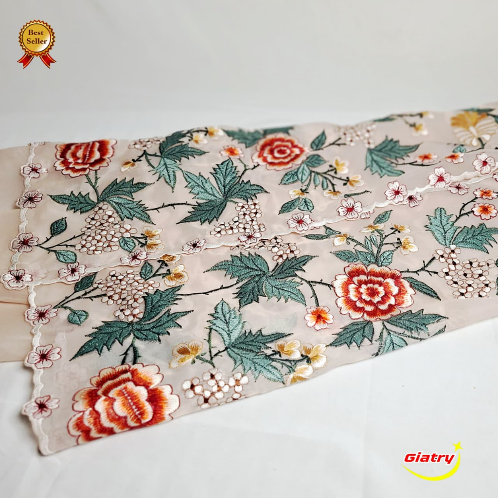 Kain Bahan kebaya bordir / Bahan kebaya pesta/ bahan kebaya bordir