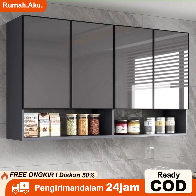 Lemari Dapur Dinding Rak Dapur Gantung Dinding Lemari Dinding Aluminium Dapur Rak bumbu dapur Rak At