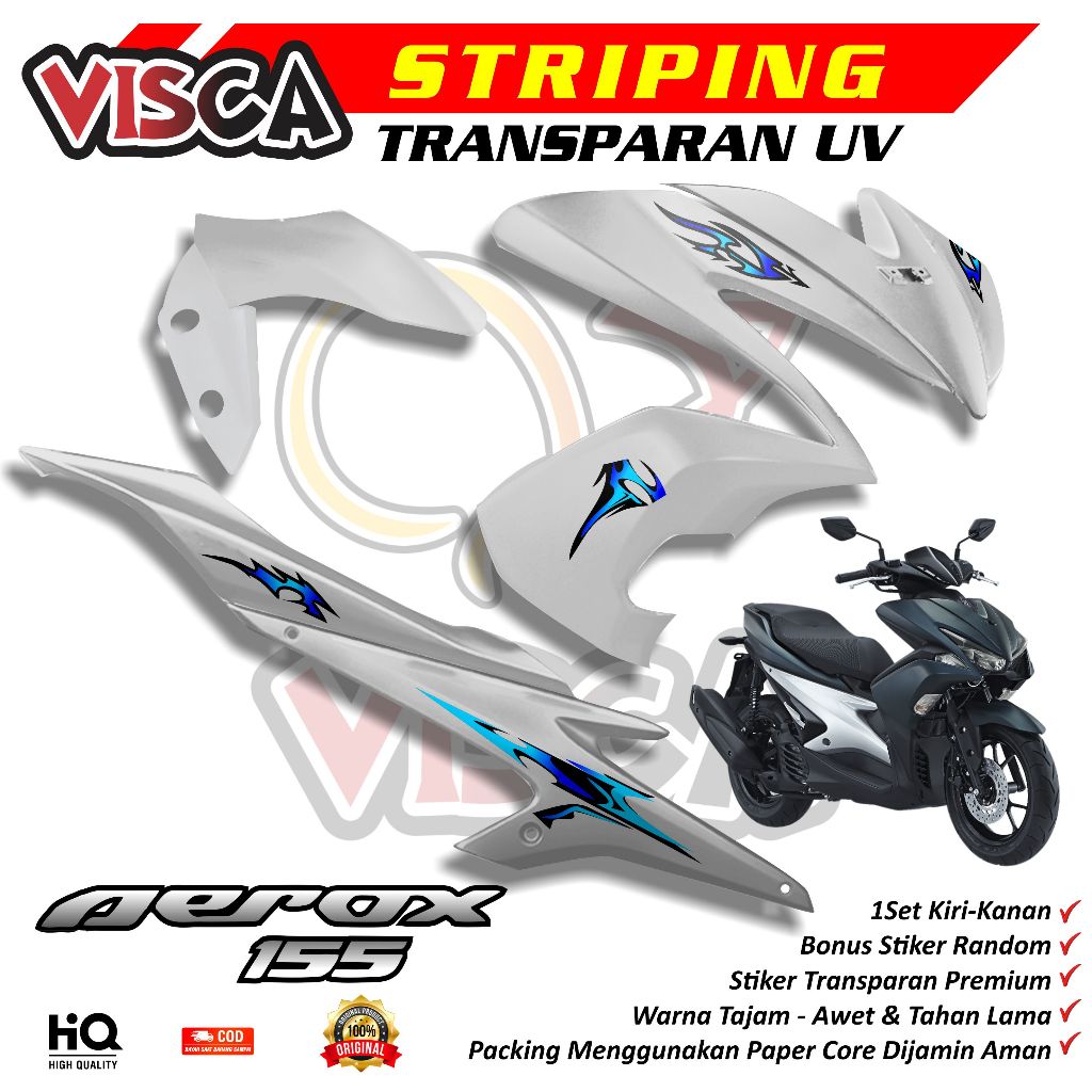 Striping Transparan Aerox Old 2018 2019 Desain Simpel Variasi Blastrox