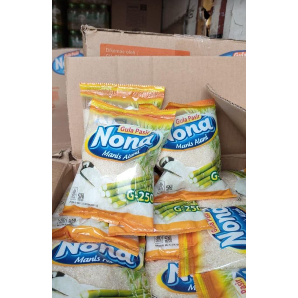 Gula Pasir NONA 210 GRAM satu dus isi 60 pcs/ PROMO TERMURAH