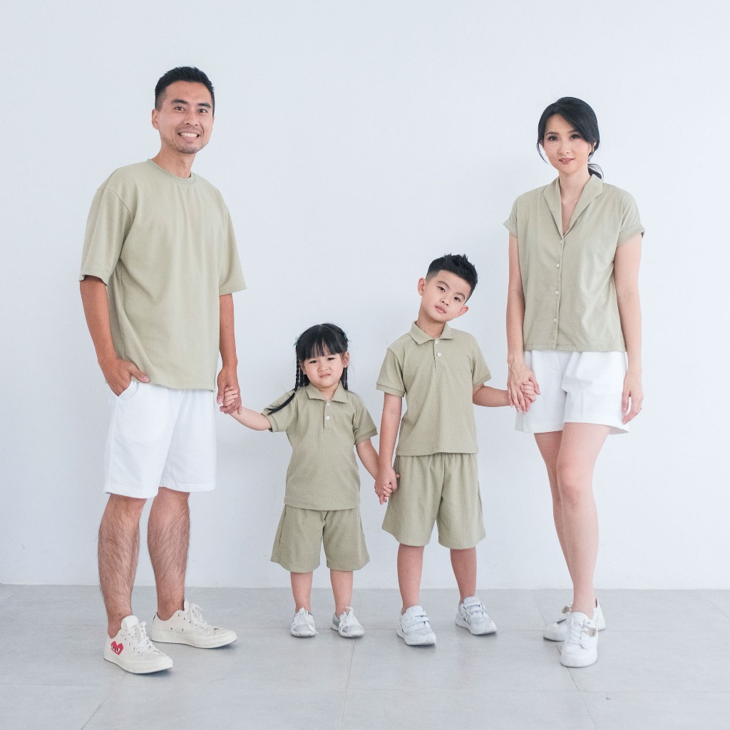 Isla Claryn Family Sage Green - Set Pakaian Keluarga - Baju Couple - Baju Keluarga