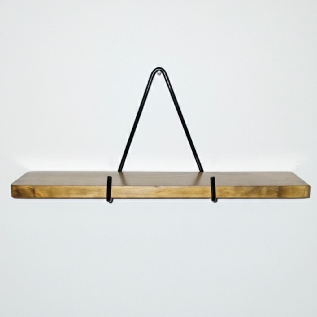 Rak dinding buku Kayu besi Floating Shelf - Rak pajangan Dinding Ruang Tamu Pot Bunga Buku