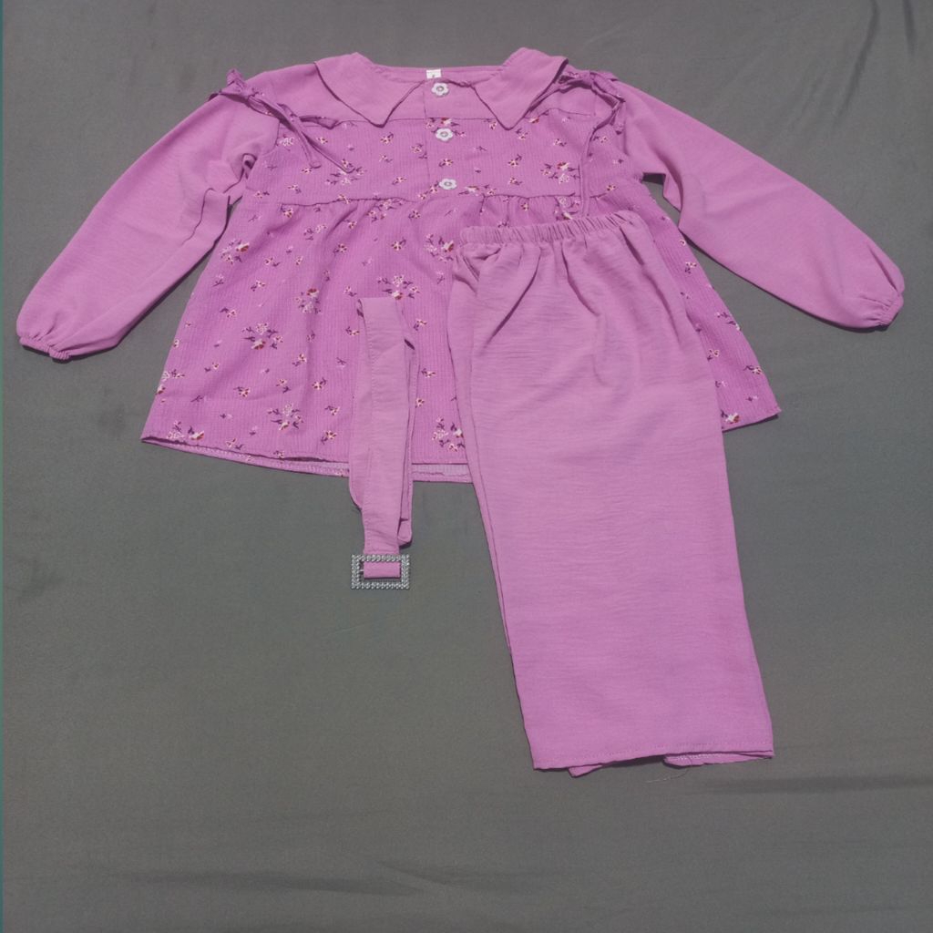 Setelan Anak Perempuan Adiva Bahan Crinkle Ukuran 2 Tahun