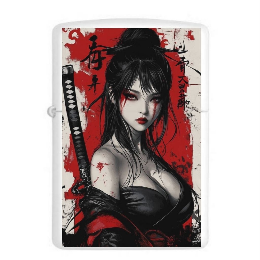 Korek api Zippo UV Print motif SAMURAI GIRL