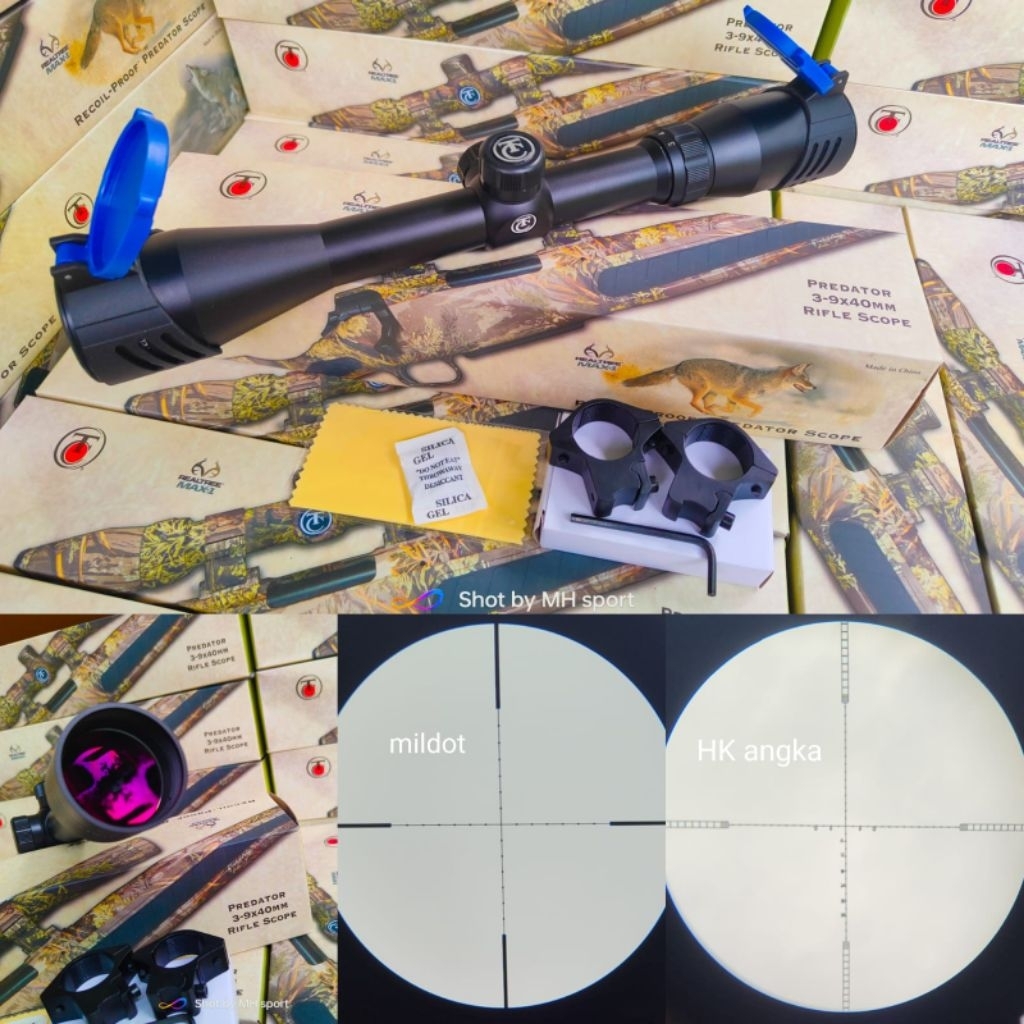 telescope TC PREDATOR 3-9x40 mildot, HK angka