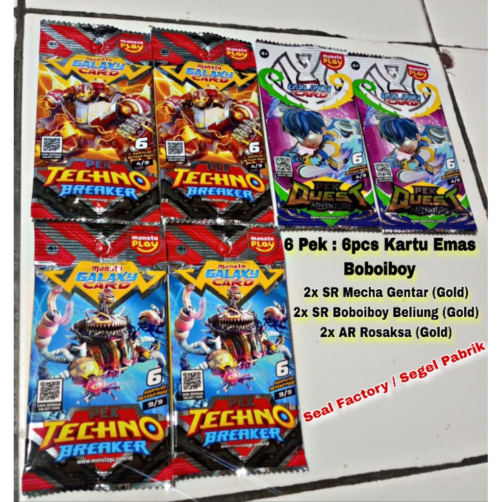 Kartu Boboiboy Emas SR AR | SR Gold Mecha Gentar, SR Gold Boboiboy Beliung, AR Gold Rosaksa