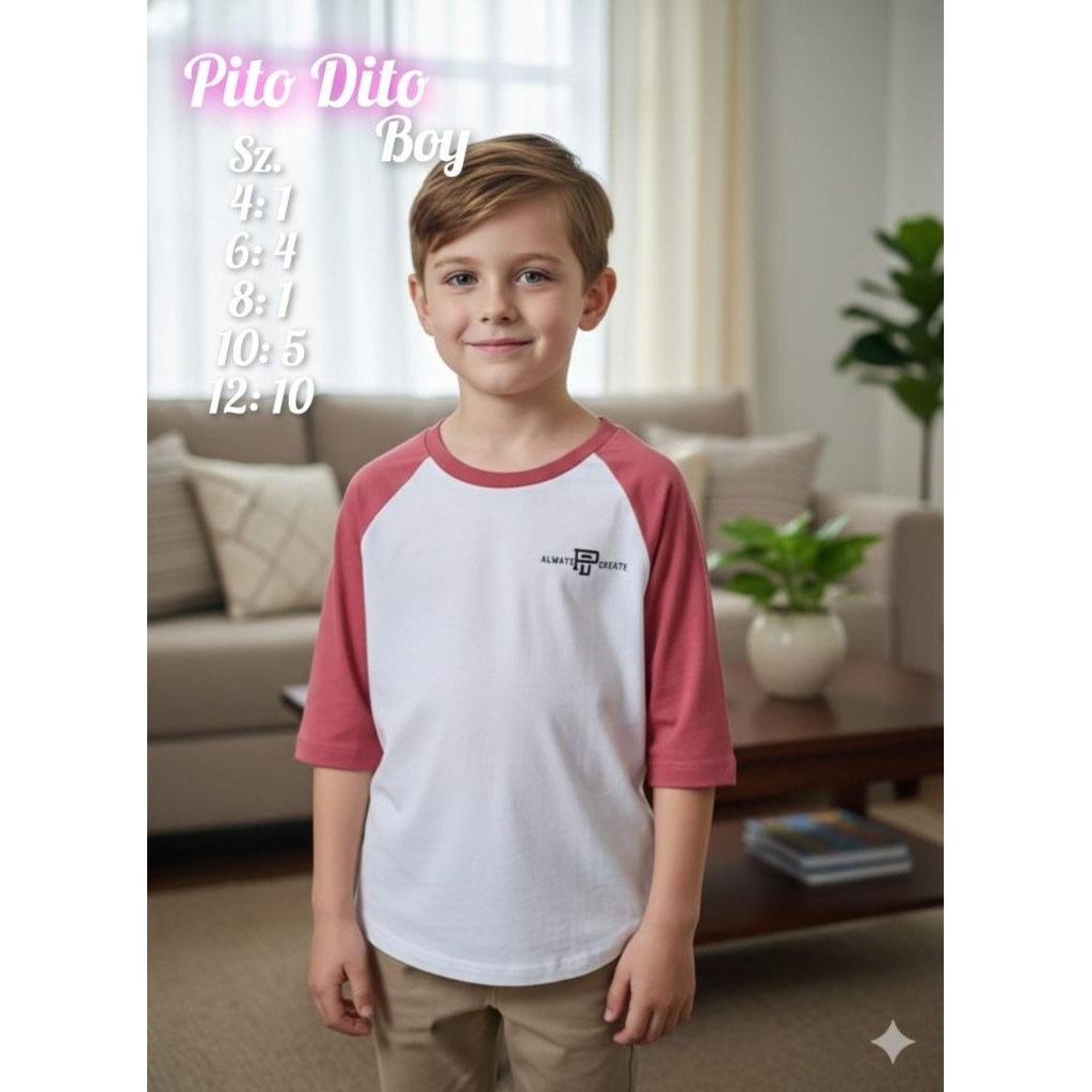 Kaos PITO DITO ANAK Girl&Boy