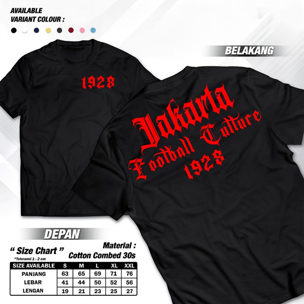 Kaos Persija Jakarta "Jakarta Football Culture" - Kaos Supporter Persija/Jack Mania/Kaos distro pers