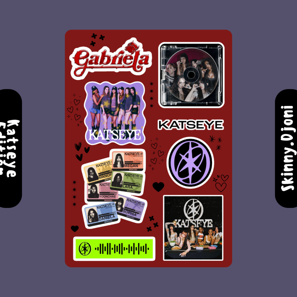 Katseye Sticker Sheet A5 Vol. 2 - Katseye Packs - KPOP Girlband - KATSEYE - Sticker Sheet