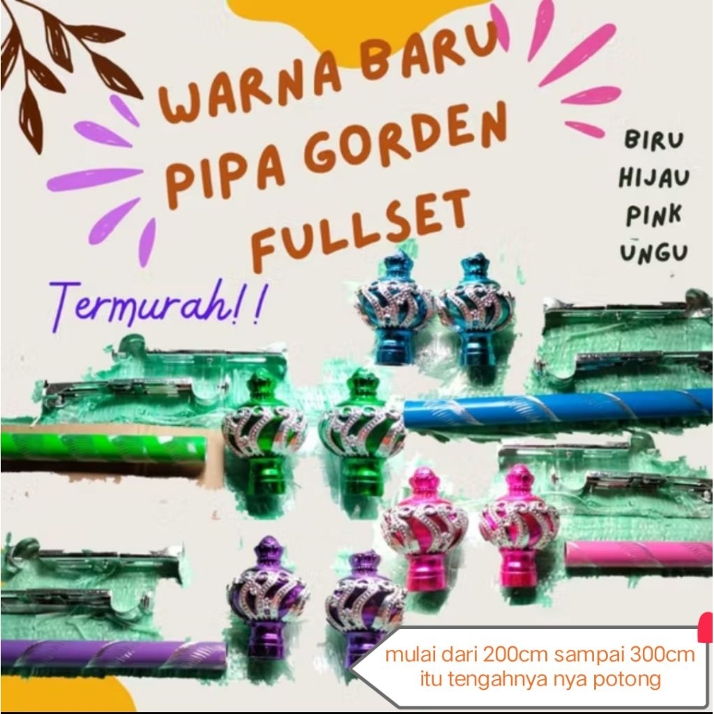 FULL SET TIANG GORDEN BESI GORDEN TONGKAT PIPA GORDEN GAGANG GORDEN BATANG