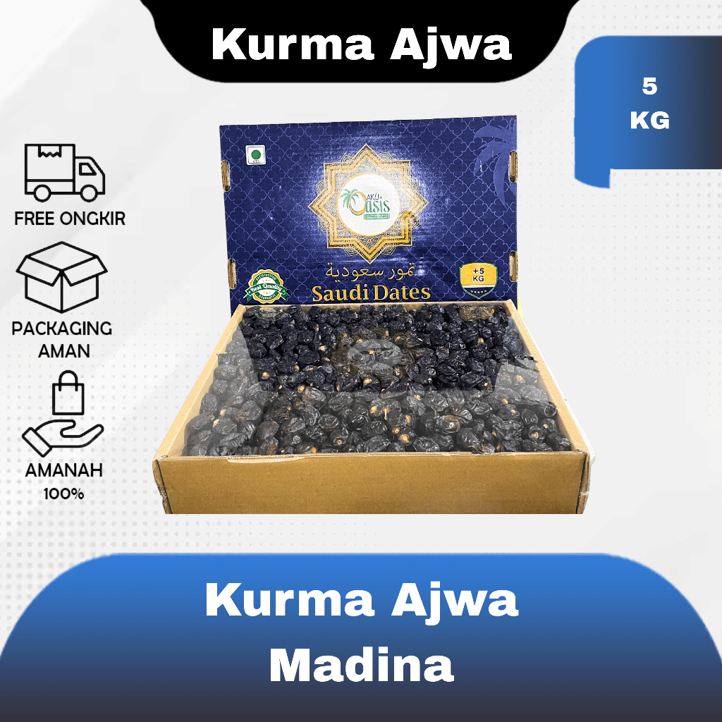 Kurma Ajwa Kurma Nabi Kemasan 5 kg / Kurma Ajwa Al Madinah dus 5 kg