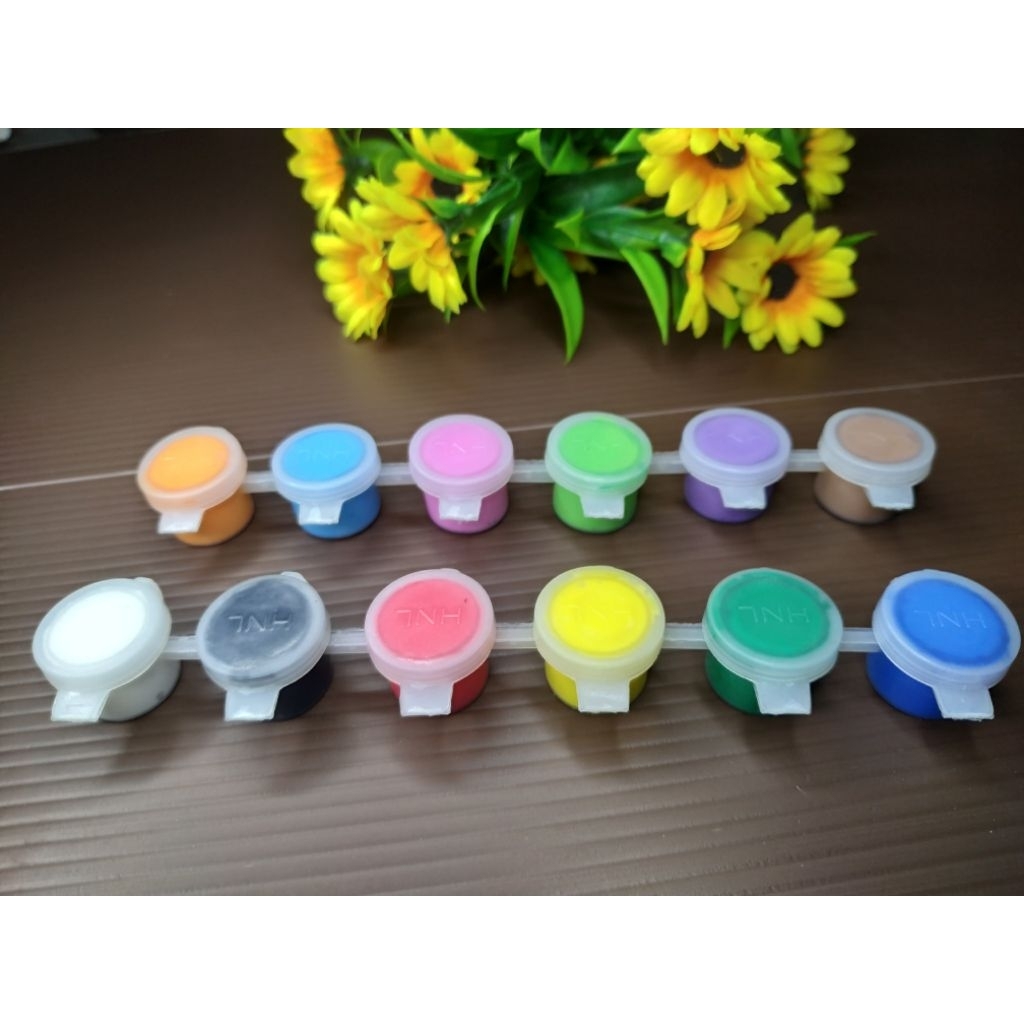 Cat Akrilik 12 Set Warna Melukis 3ml warna primer +sekunder