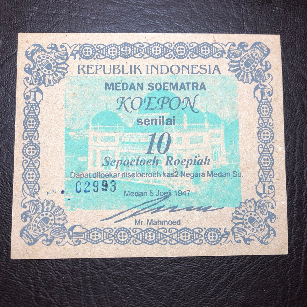 Uang Orida Medan 10 Rupiah 1947