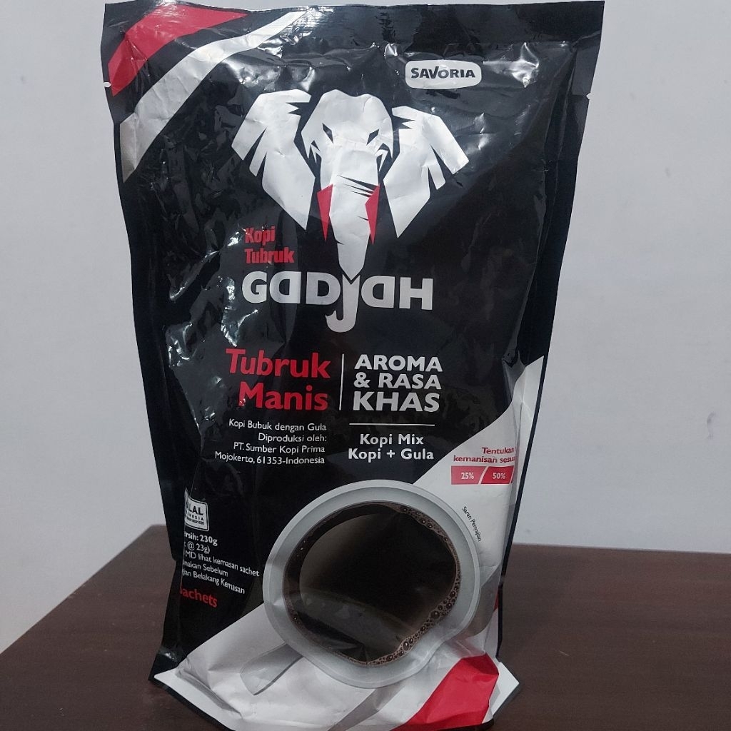 Kopi Tubruk Gajah Gadjah Kopi Tubruk Manis Special Mix Kopi + Gula isi 10 Sachet x 23gr