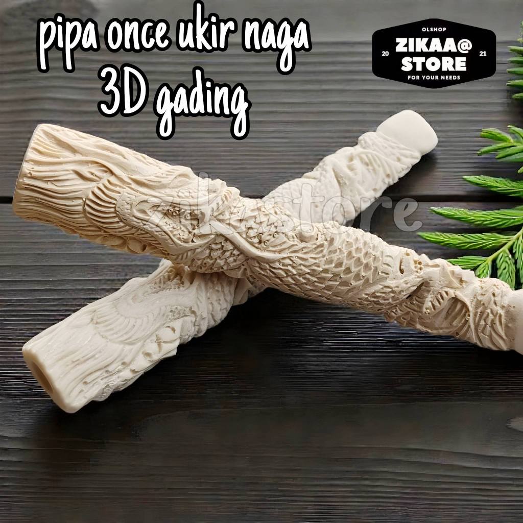 Piparoko Cangklong Once Gading Sintetis ukir naga super istimewa 3 dimensi