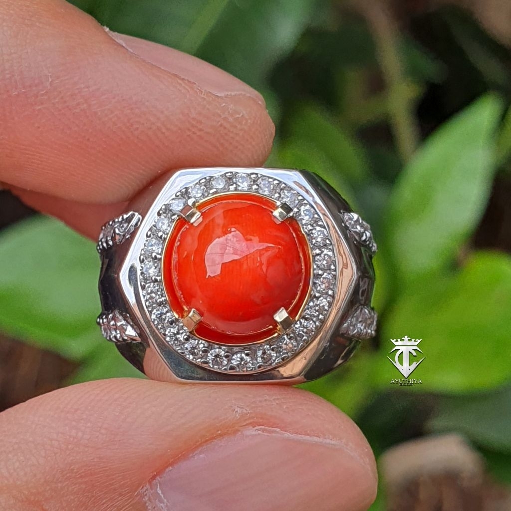 Batu Mulia Natural SUPER RED Round Coral Marjan NTE 4.26 Ct SKY Memo
