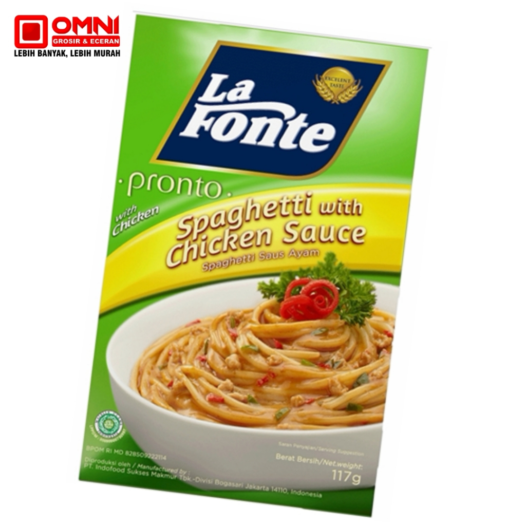 LA FONTE SPAGHETTI SAUS AYAM BOX 117 GR LaFonte Spageti with Chicken Sauce